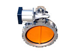 Pneumatic butterfly valve with double flange