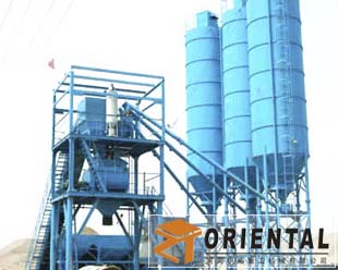 HZS60-concrete-batching-plant-1 mixture of cement and sand
